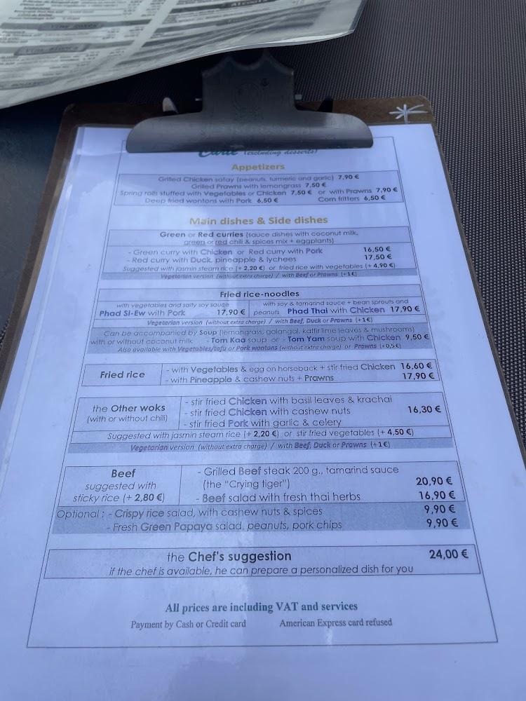 Le Comptoir du Siam (Thaï) - Menu Image 1